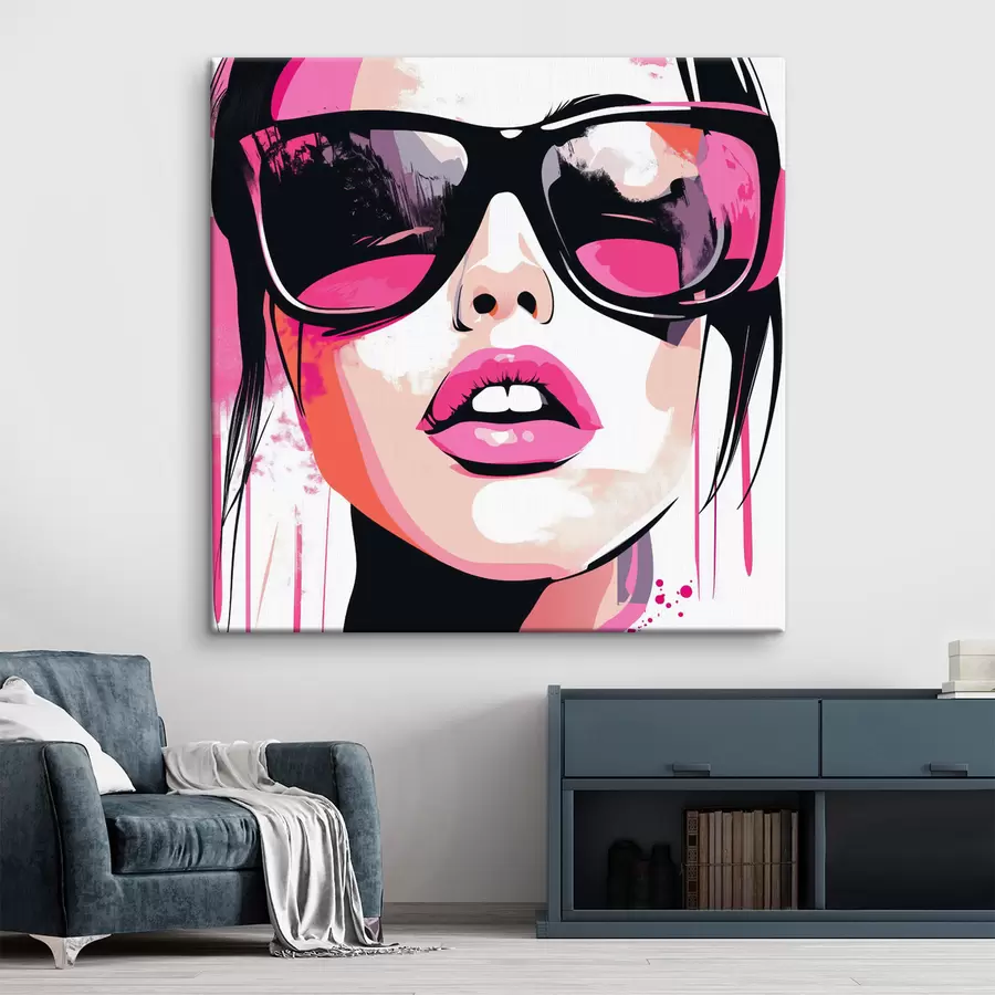 Wandbilder Porträt eines Mädchens mit Brille s44219