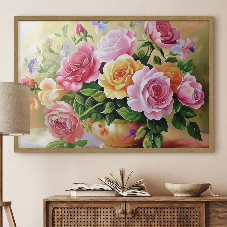 Fototapete Üppiger Strauß heller Blumen f44217