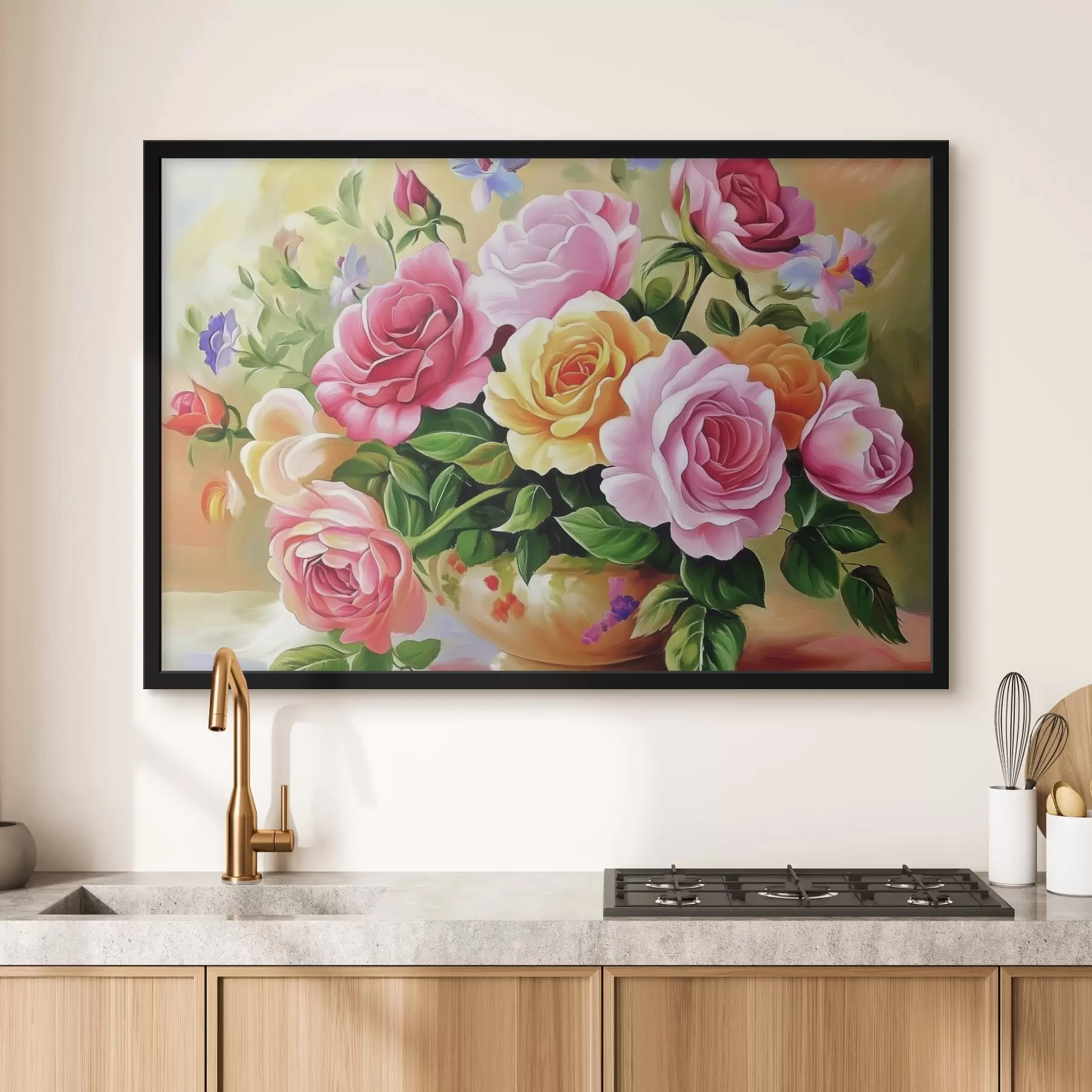Fototapete Üppiger Strauß heller Blumen f44217