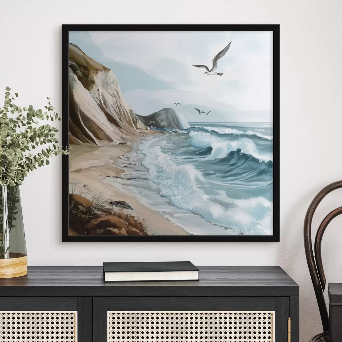 Poster Sandstrand und Vögel f44222