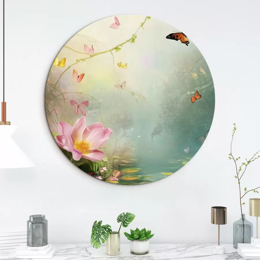 Wandbilder See im Wald unter den Bäumen r44216