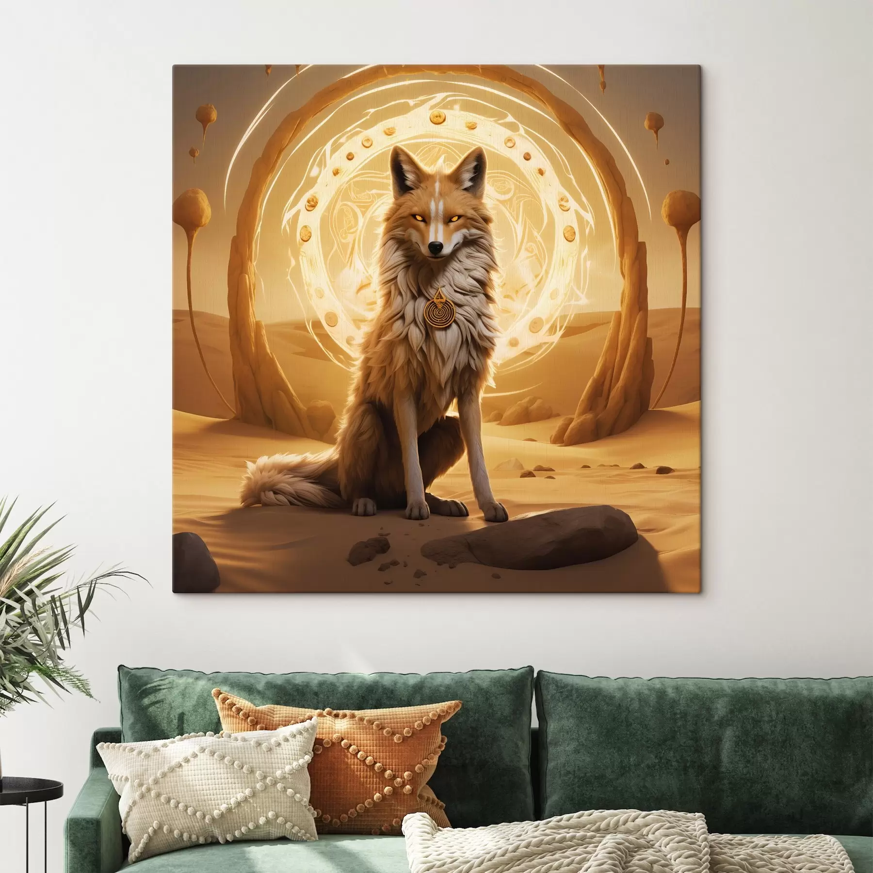 Wandbilder Mystischer Fuchs in der Glut der Wüste s44246