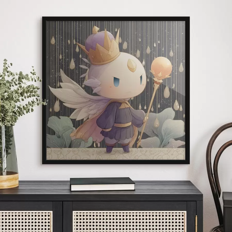 Fototapete Mysteriöser König unter dem Regen f44244