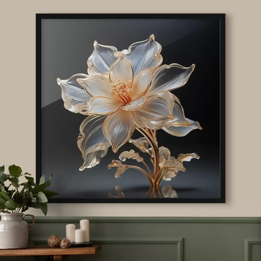 Fototapete Exquisite transparente Blume im minimalistischen Stil f44251