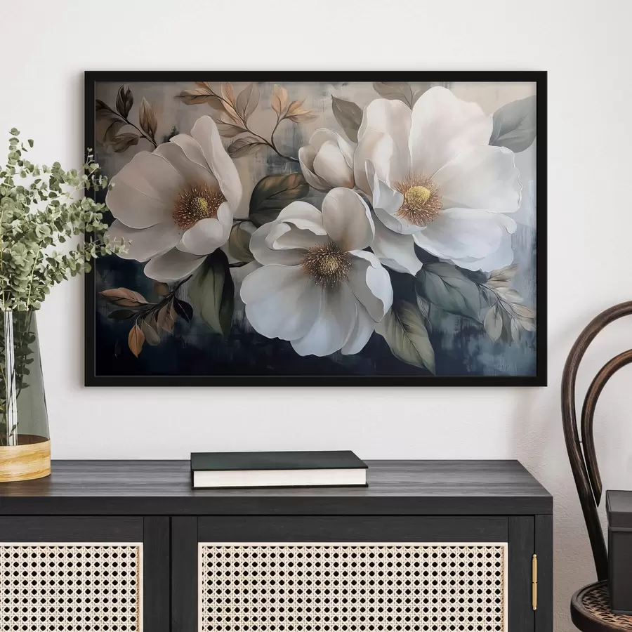 Fototapete Große Blumen auf einem Vintage-Hintergrund f44260