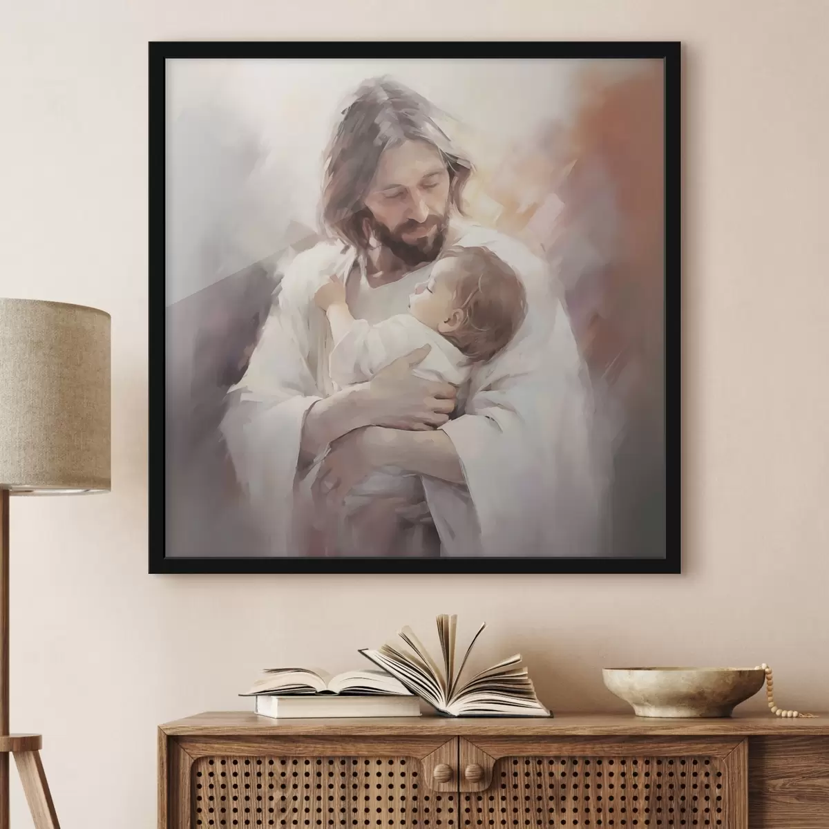 Poster Jesus mit einem Kind f44283