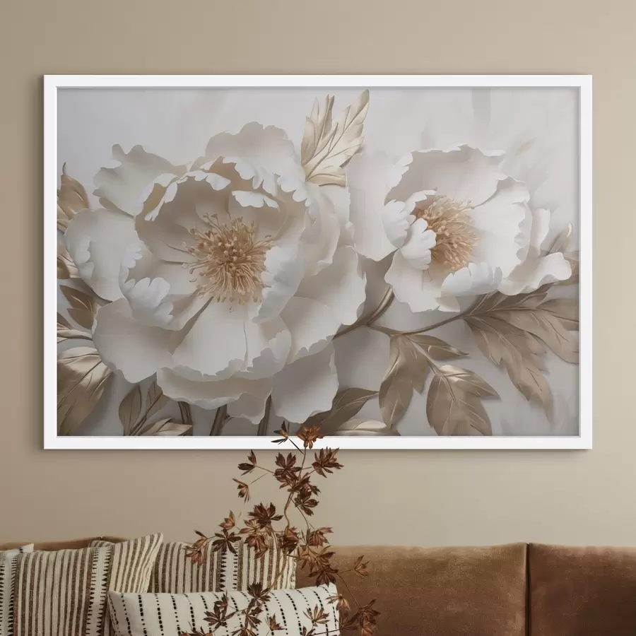Fototapete weiße Blumen f44287