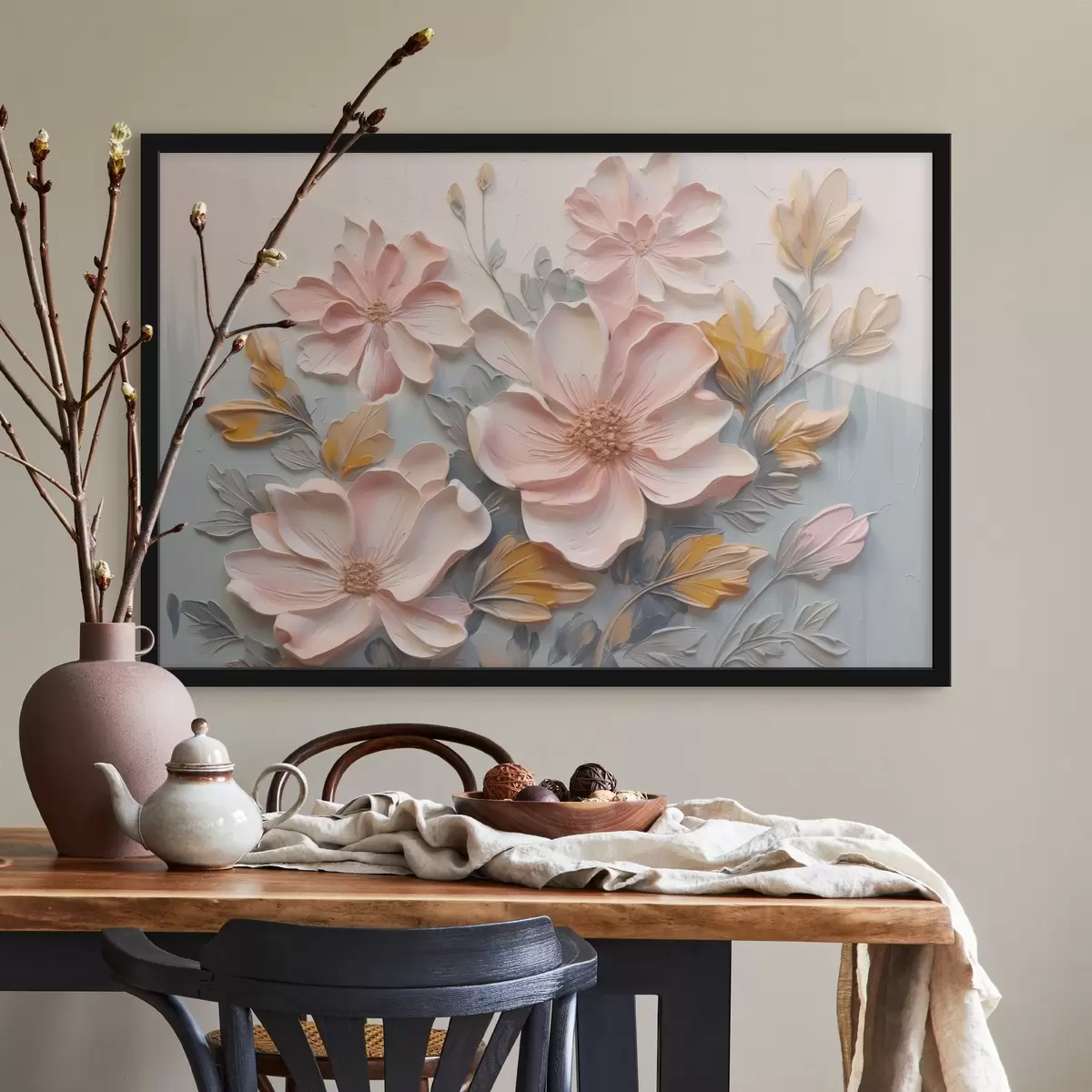 Poster Blumen Nachahmung Malerei f44289