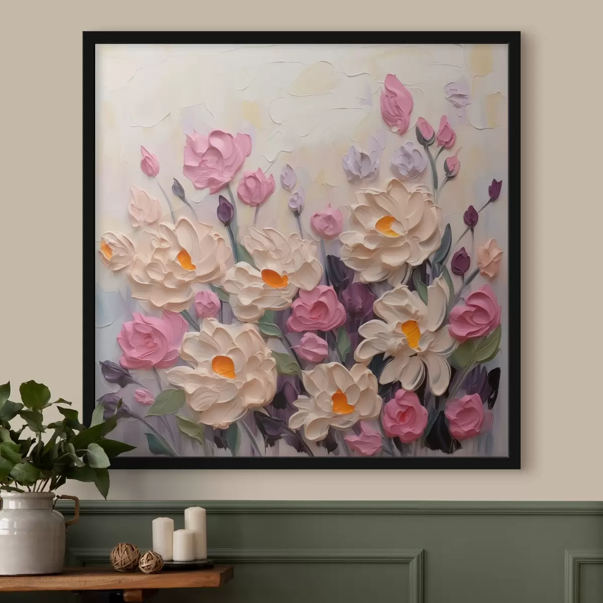 Poster Helle Blumen Nachahmung Malerei f44291