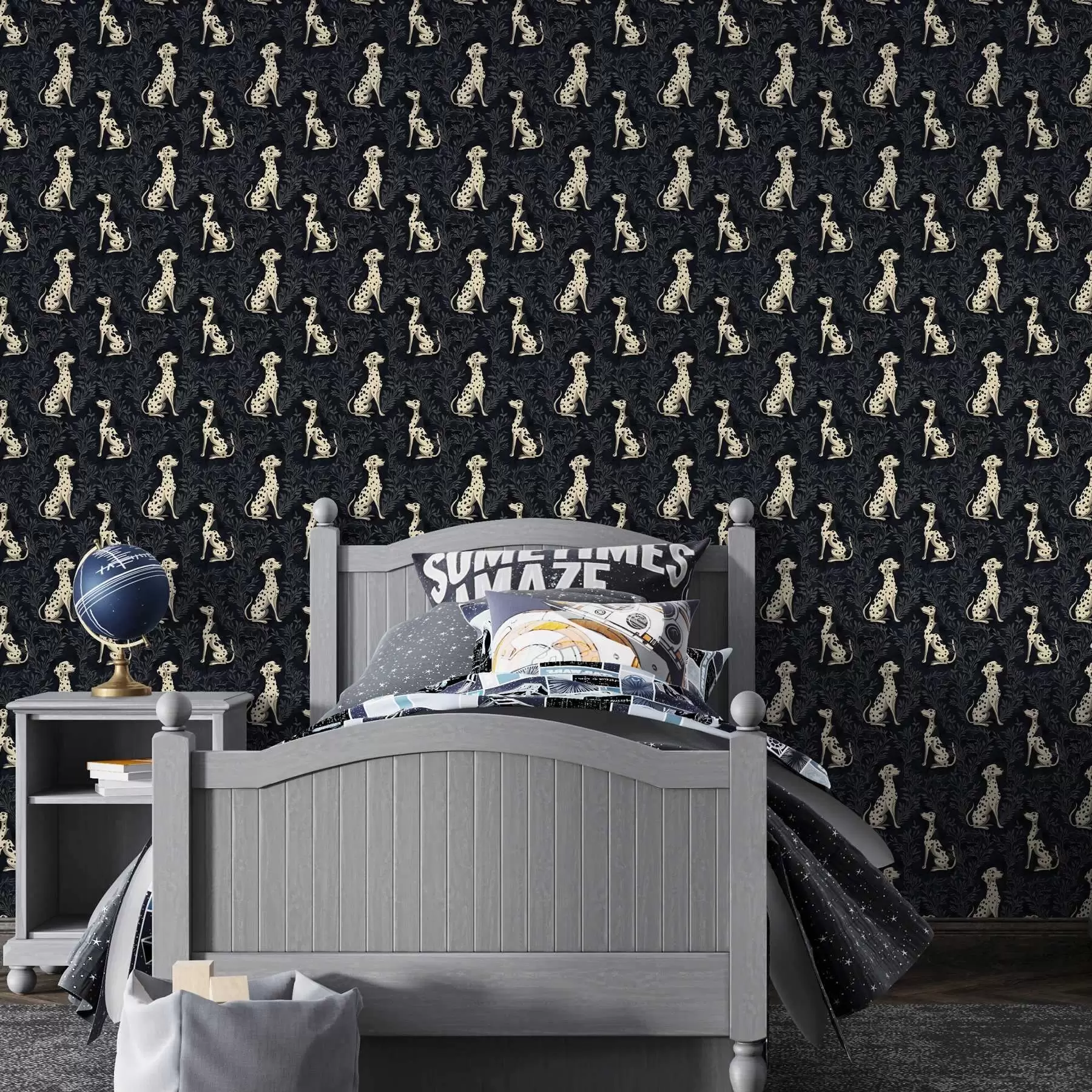 Fototapete Dalmatiner auf dunklem Hintergrund a00121