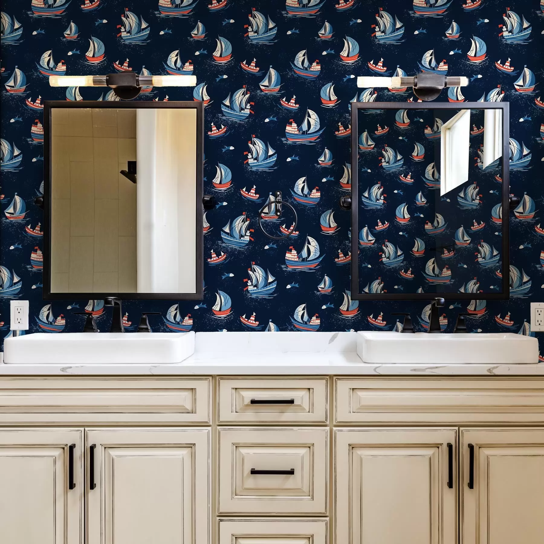 Fototapete Schiffe auf blauem Hintergrund a00126v1