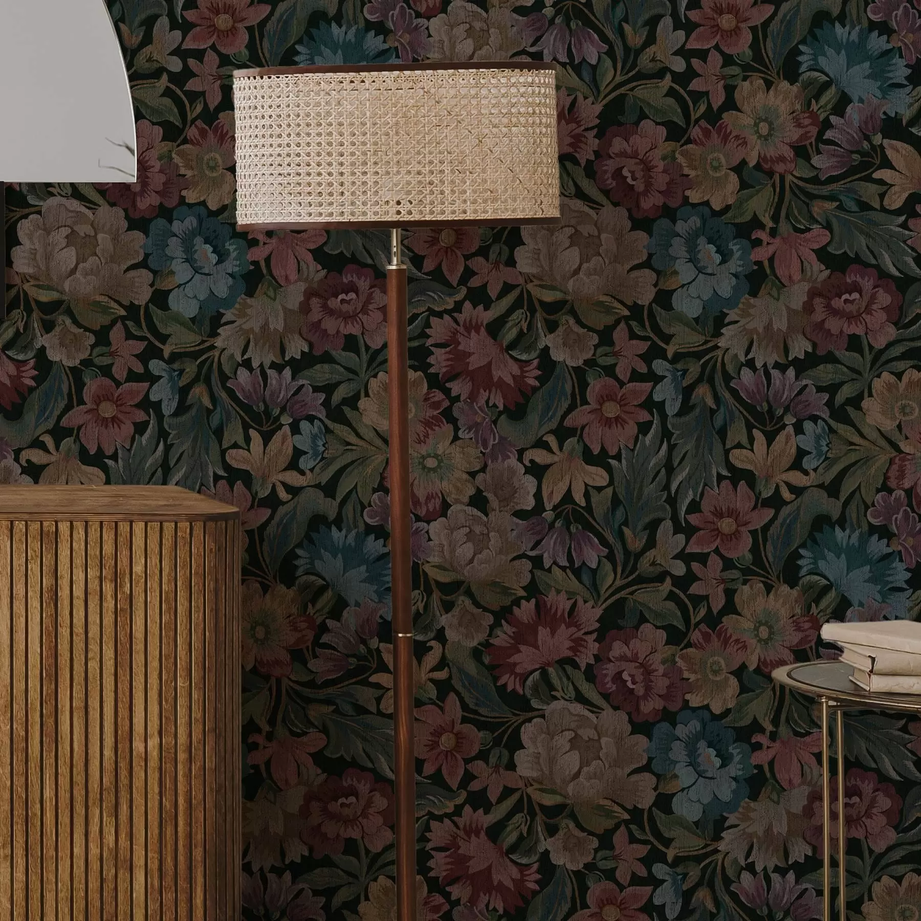 Fototapete Wandteppich-Textur mit bunten Blumen a00146