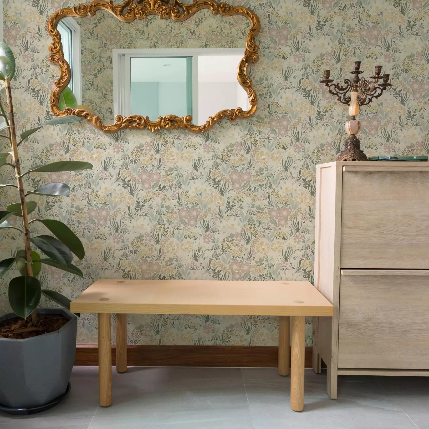 Fototapete Blumendruck in Pastellfarben a00154v1