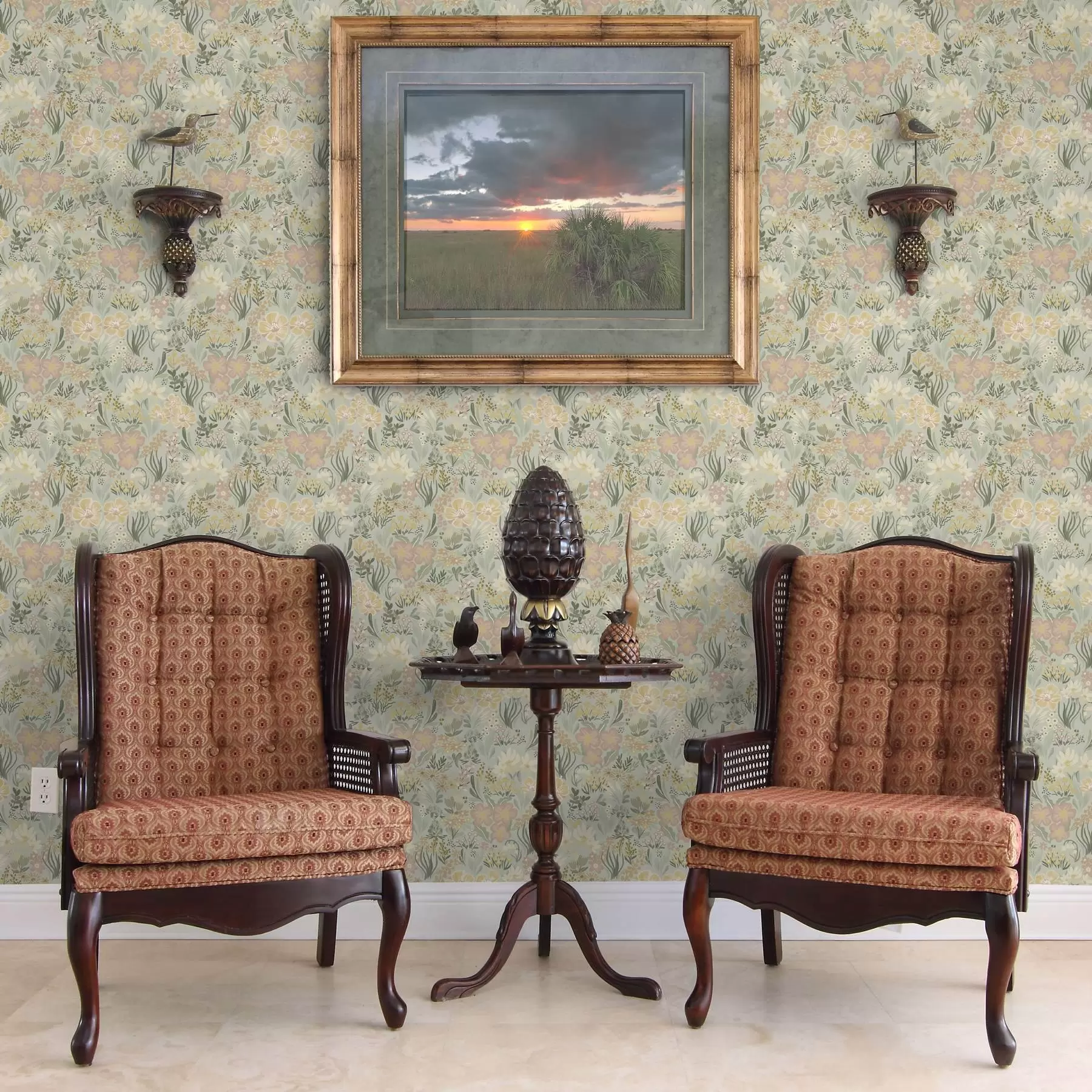 Fototapete Frühlingskomposition in zarten Grüntönen a00154v2