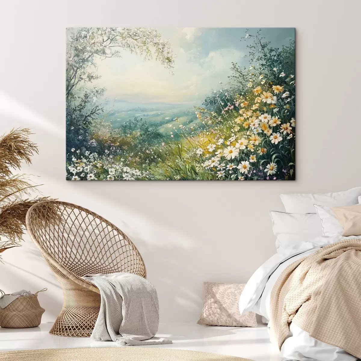 Wandbilder Blühende Felder in den Bergen s44325