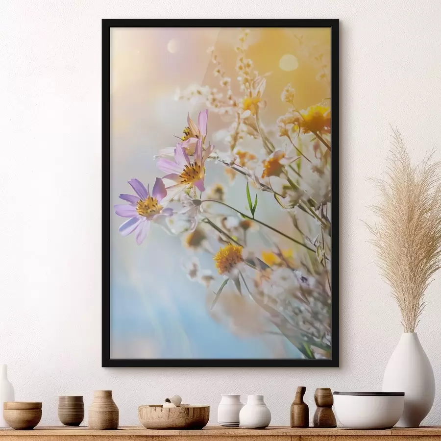 Fototapete Wildblumen auf hellem Hintergrund f44314