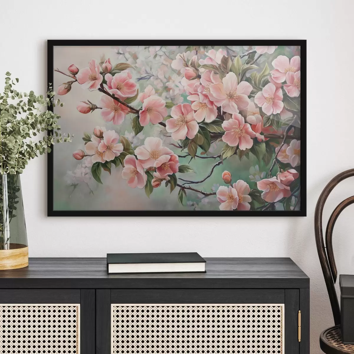 Poster Blühende rosa Zweige f44327