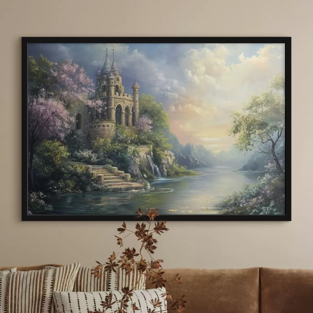 Poster Schloss am Ufer des Sees f44329