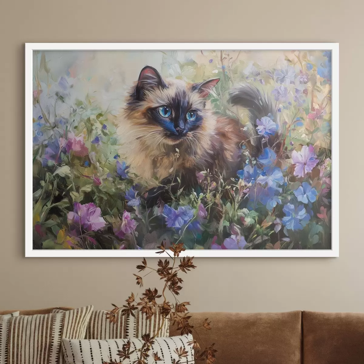 Poster Kätzchen in Blumen f44331