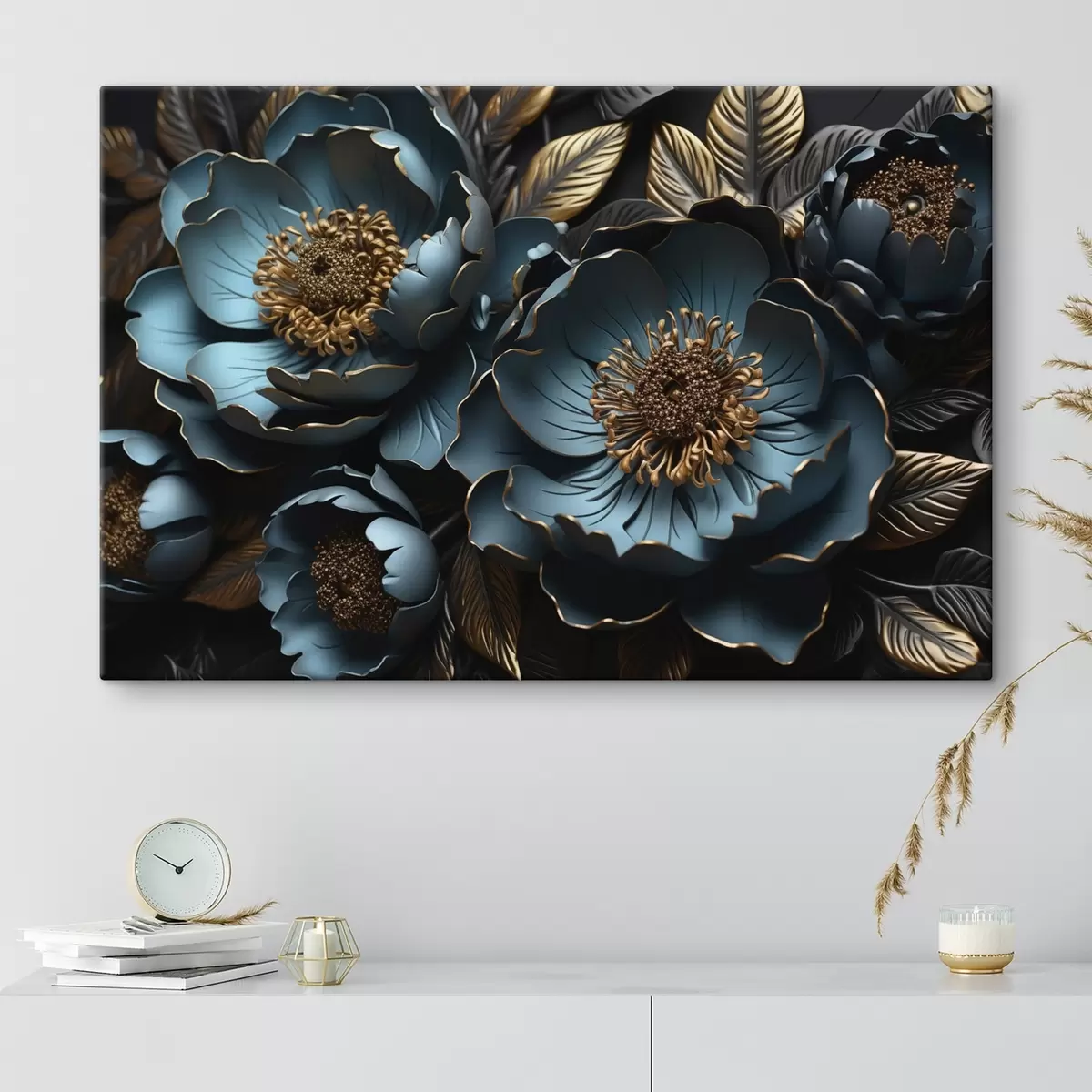 Wandbilder Große blaue Blumen s44370