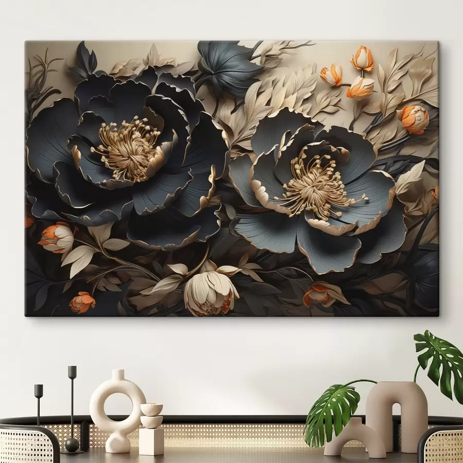 Wandbilder Große dunkle Blüten s44378