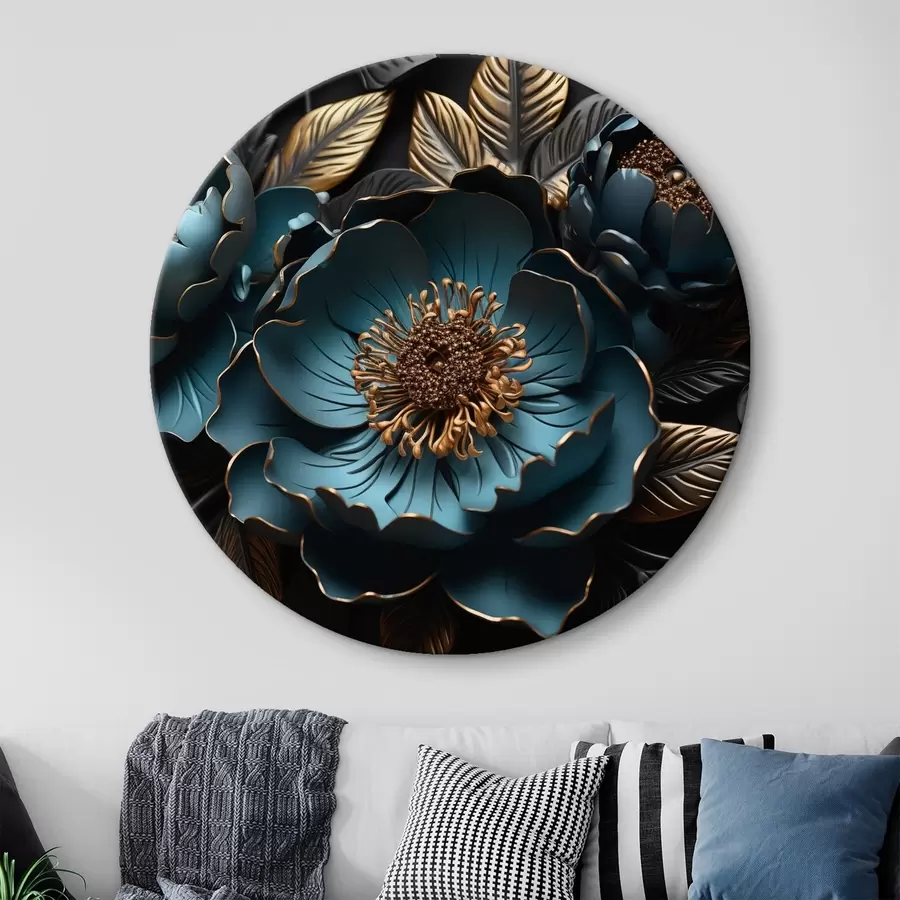 Wandbilder Große blaue Blumen r44370