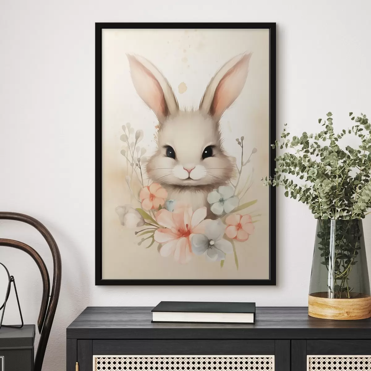 Poster Pysanka auf zartblauem Hintergrund f44385