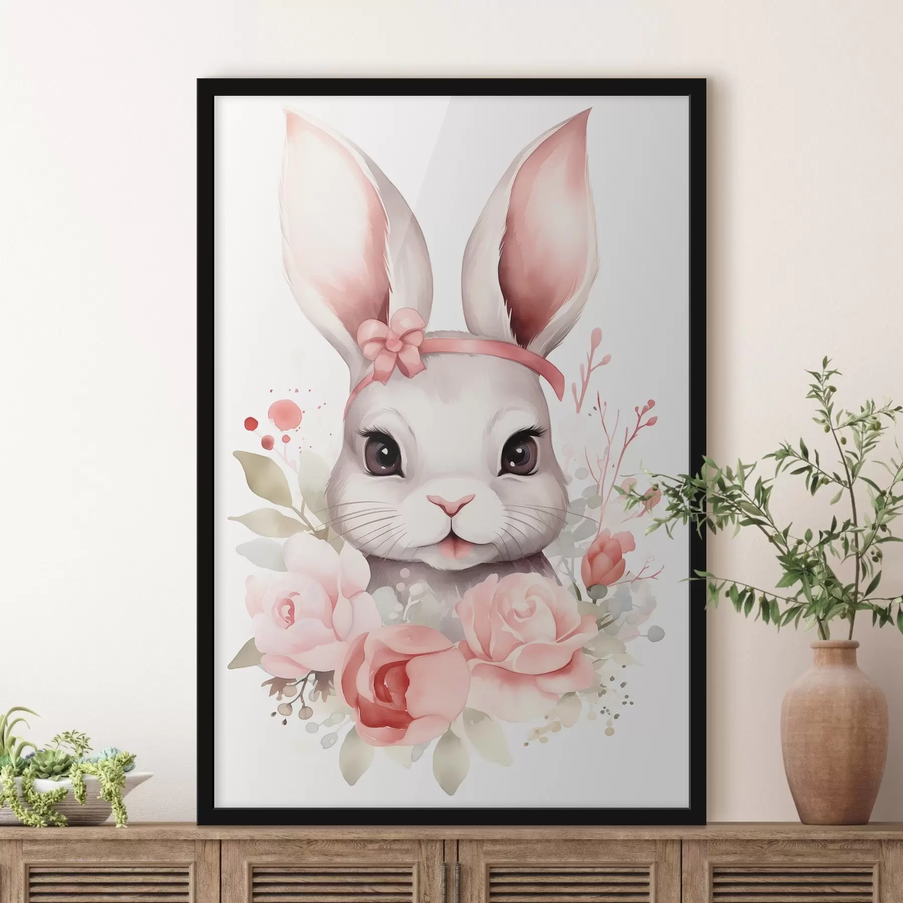 Wandbilder Aquarell Hase f44387
