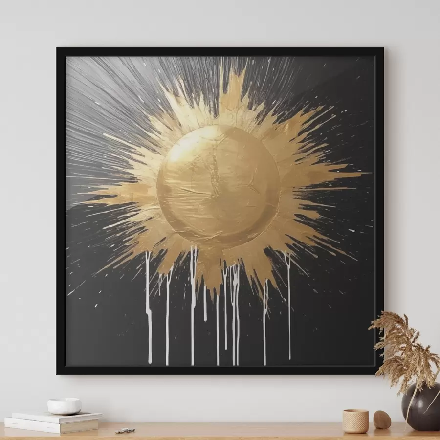 Fototapete Abstrakte gelbe Sonne f44281