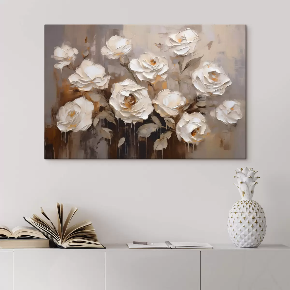 Wandbilder Abstrakter Blumenstrauß aus Rosen s44364