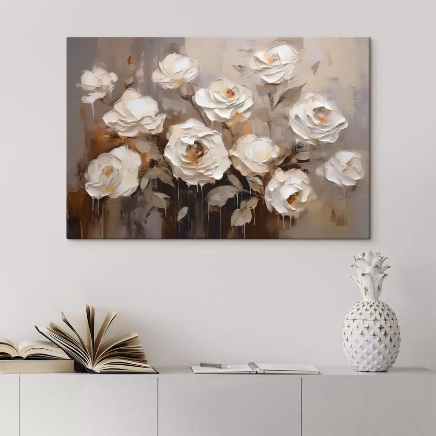 Wandbilder Abstrakter Blumenstrauß aus Rosen s44364