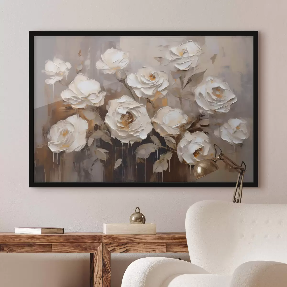 Poster Abstrakter Blumenstrauß aus Rosen f44364