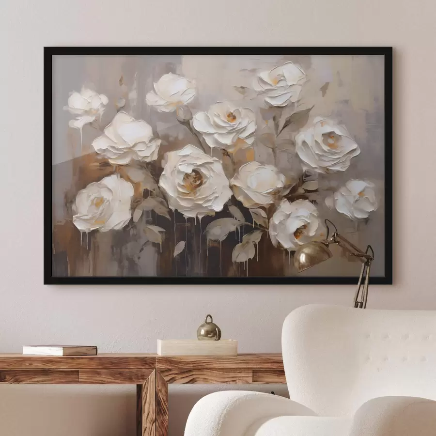 Fototapete Abstrakter Blumenstrauß aus Rosen f44364