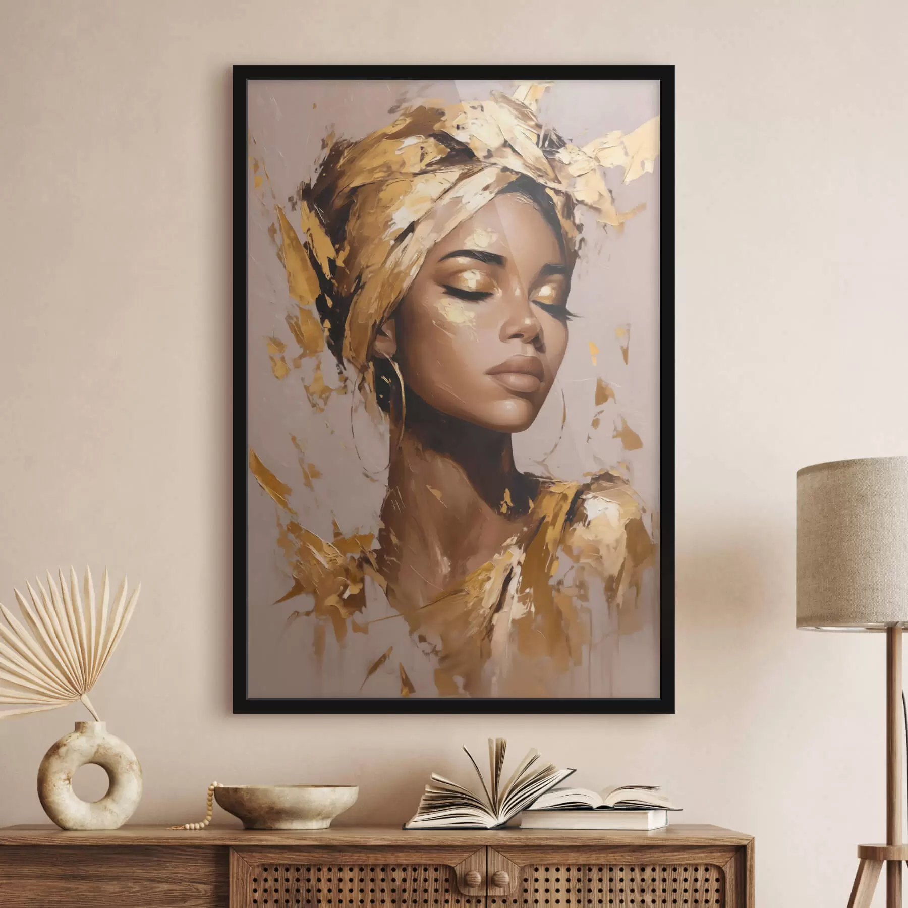 Fototapete Eine schöne elegante Frau, die ein Kopftuch trägt f44368