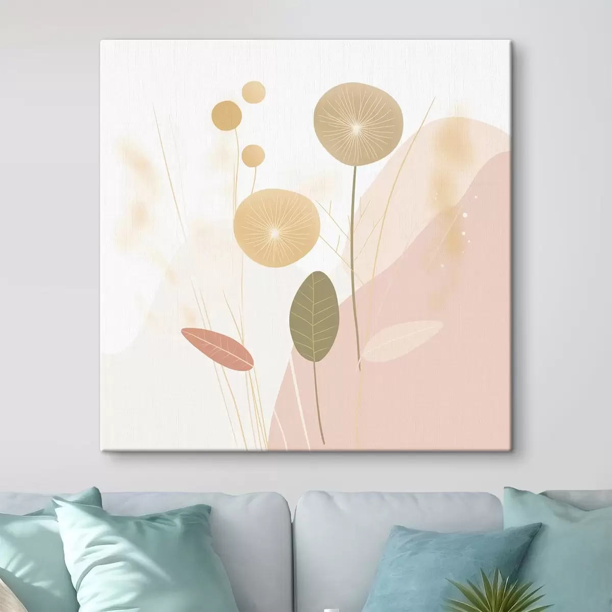 Wandbilder Abstrakte Blumen in Pastelltönen s44344