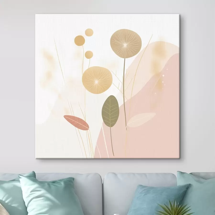 Wandbilder Abstrakte Blumen in Pastelltönen s44344