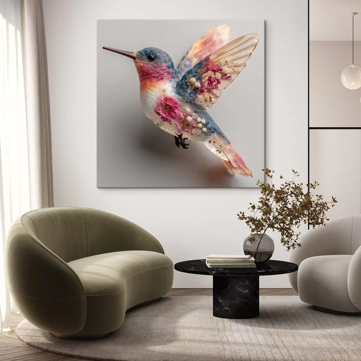 Wandbilder Kristallene Leichtigkeit mit einem blumigen Herz s44353