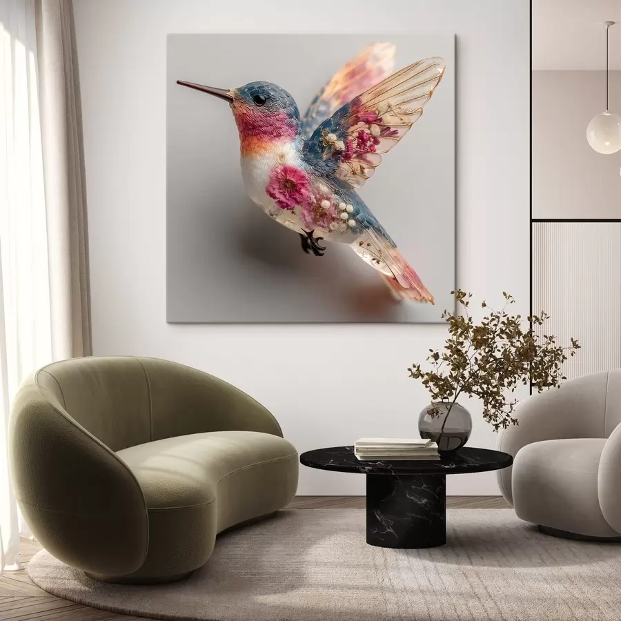 Wandbilder Kristallene Leichtigkeit mit einem blumigen Herz s44353