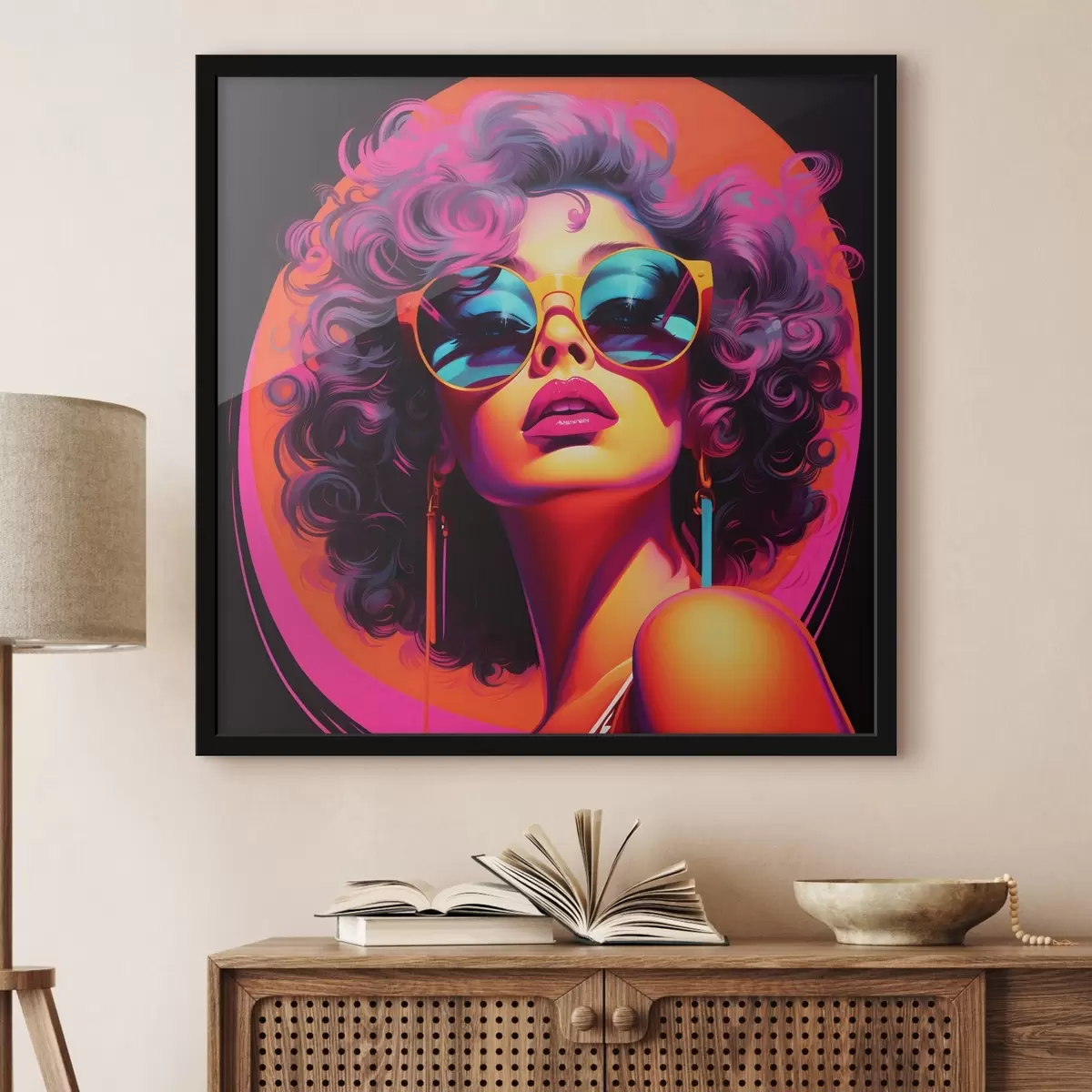 Poster Elegante Frau mit Sonnenbrille f44335