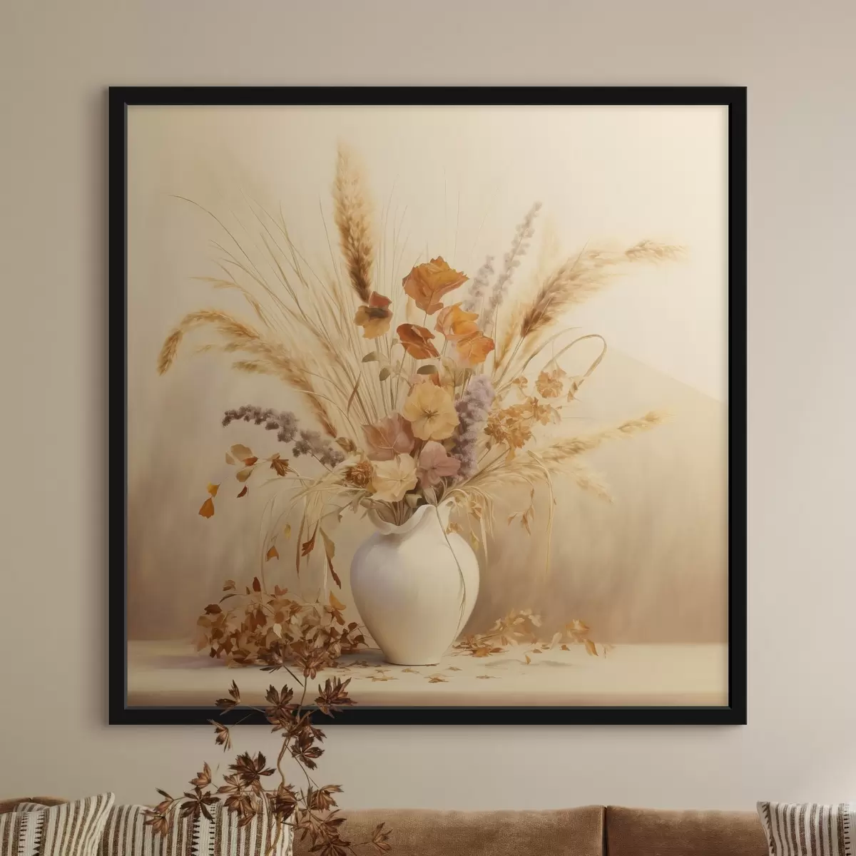 Poster Pastellfarbene Sinfonie aus Trockenblumen f44336