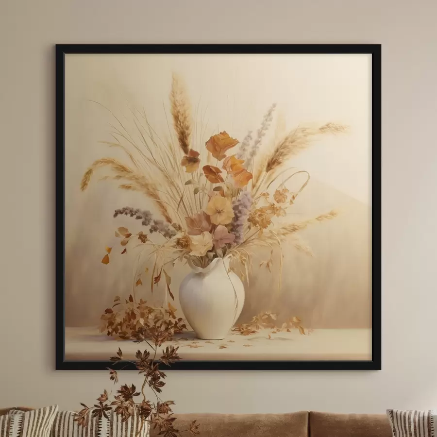 Fototapete Pastellfarbene Sinfonie aus Trockenblumen f44336