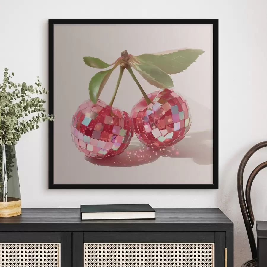 Fototapete Glänzende kleine Kirschen f44345