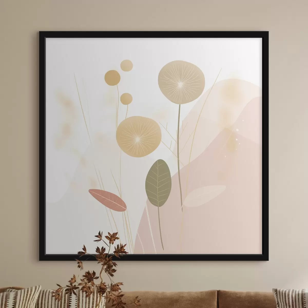 Poster Abstrakte Blumen in Pastelltönen f44344