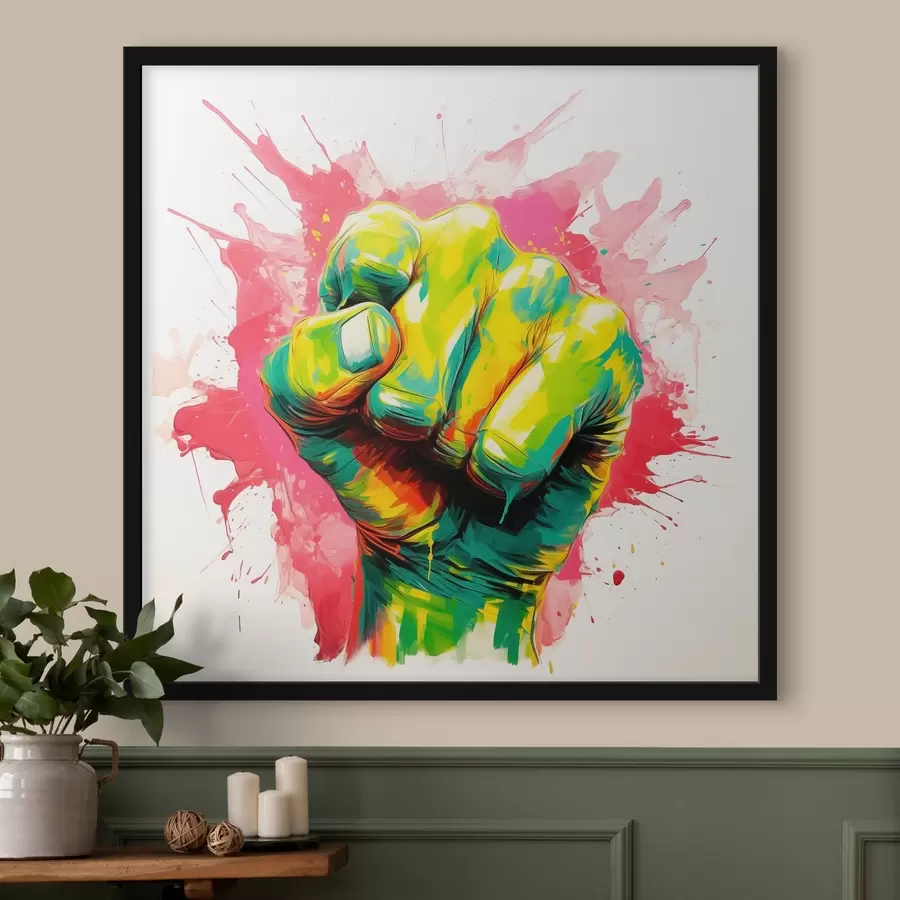 Fototapete Faust durchtränkt mit Farbe f44355