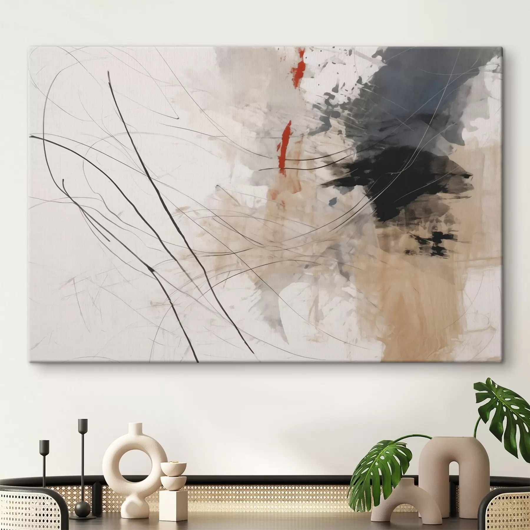 Fototapete Abstraktion von Flecken, Linien s44418