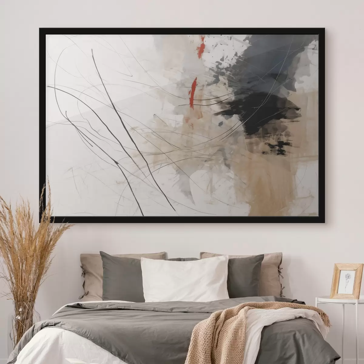 Poster Abstraktion von Flecken, Linien f44418