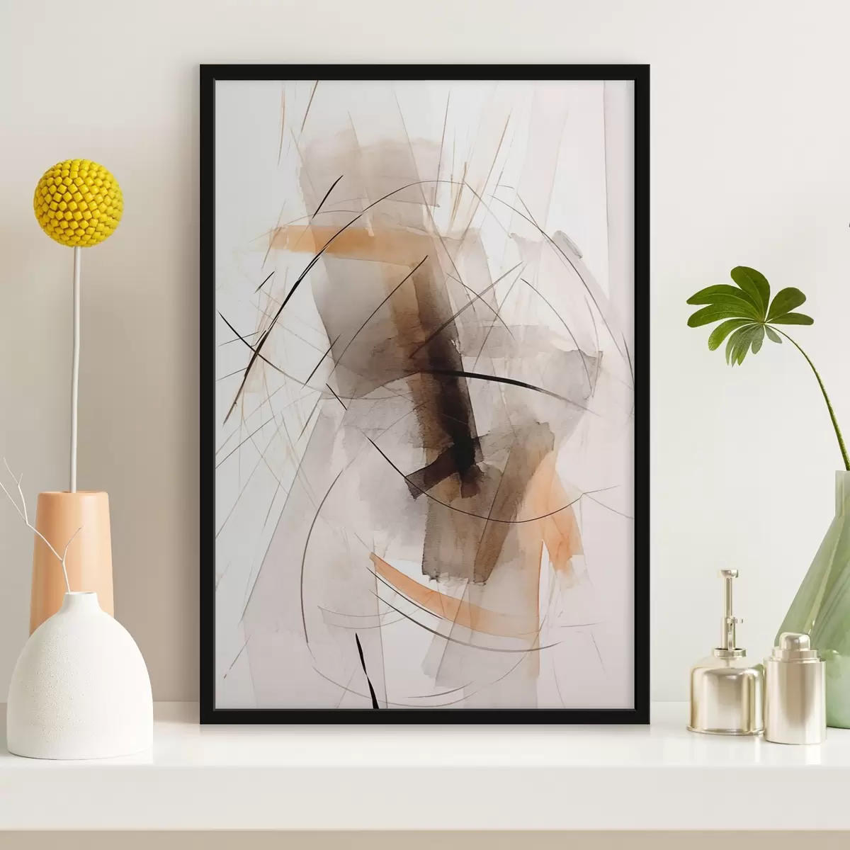 Poster Linien und Flecken Abstraktion f44423