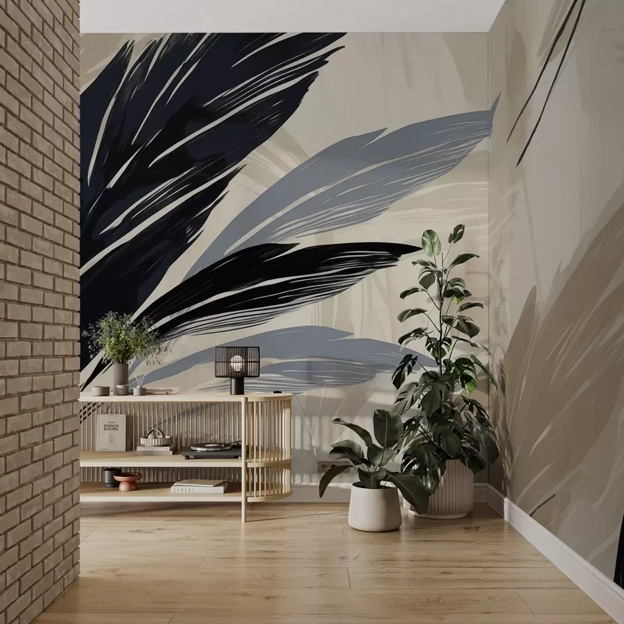 Fototapete Abstrakte mehrfarbige Federn w04037v2