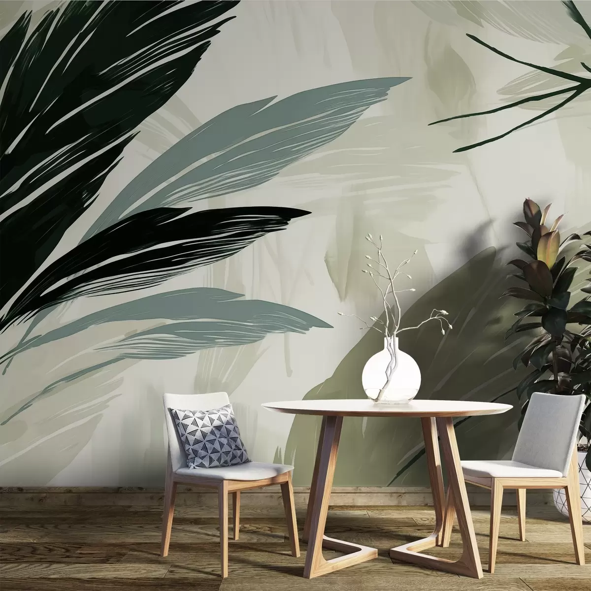 Fototapete Abstrakte mehrfarbige Federn w04037v3