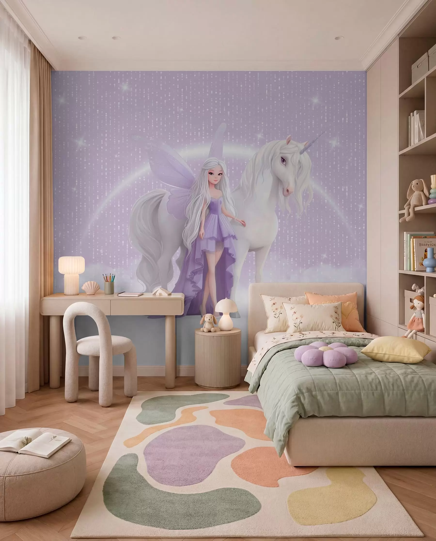 Fototapete Einhorn im Sternenlicht w03527
